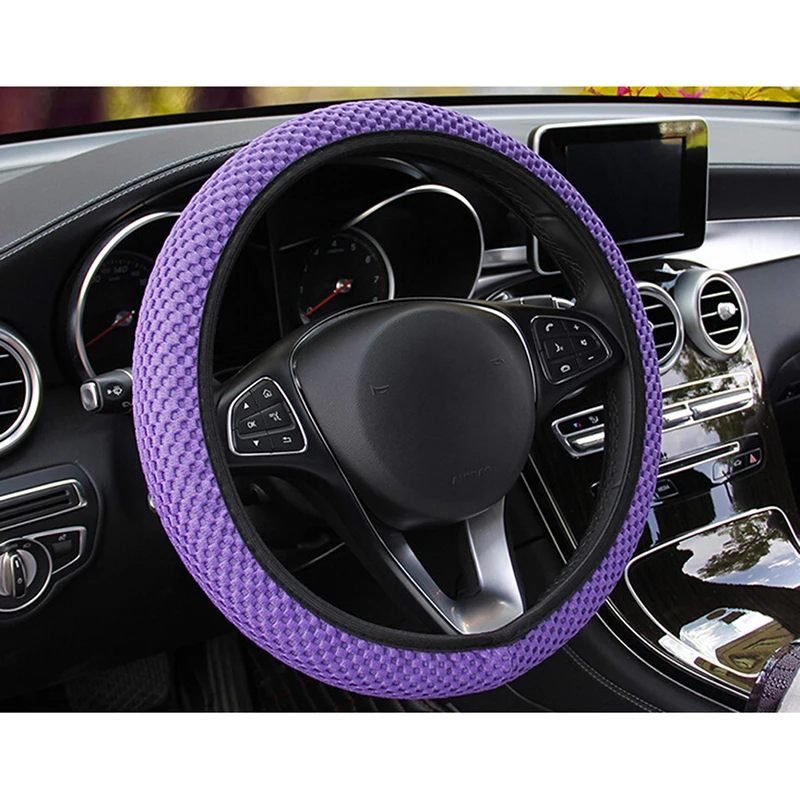 1Pcs Car Steering Wheel Cover Breathability Skidproof Auto Covers Decor
