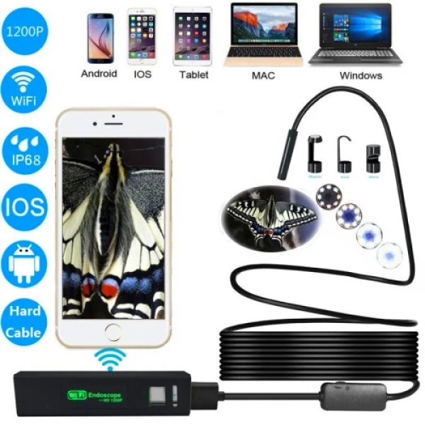 1200P водонепроницаемый IP68 8 мм WiFi эндоскоп камера для ПК Android iOS 2 м|Детали
