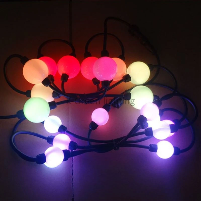 

100X WS2811 D35mm 360degree 3D effect full color led ball milky cover 10PCS per string express free shipping