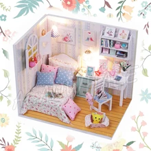 Миниатюрный Кукольный дом пляжная принцесса вилла DIY светодиодный светильник кукольный домик с мебели ремесла взрослые игрушки для подростков модель строительные наборы