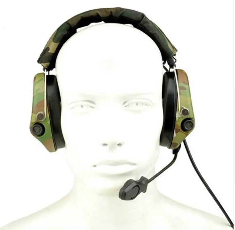 

Hunting Tactical Headset Airsoft Camouflage Military Standard Headset Noise Canceling Aviation Walkie Talkie Helmet Z111
