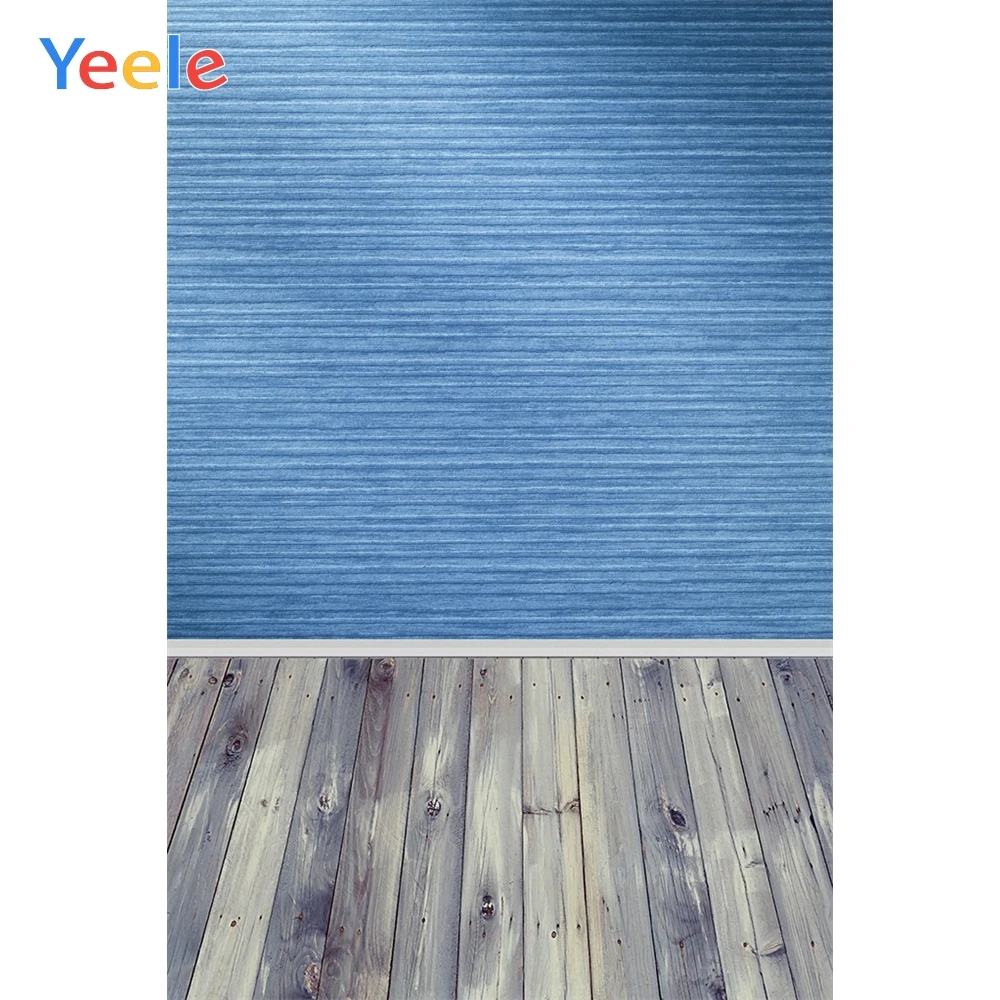 

Yeele Blue textured Wall Wooden Floor Portrait Photography Backgrounds Customized Photographic Backdrops For Photo Studio