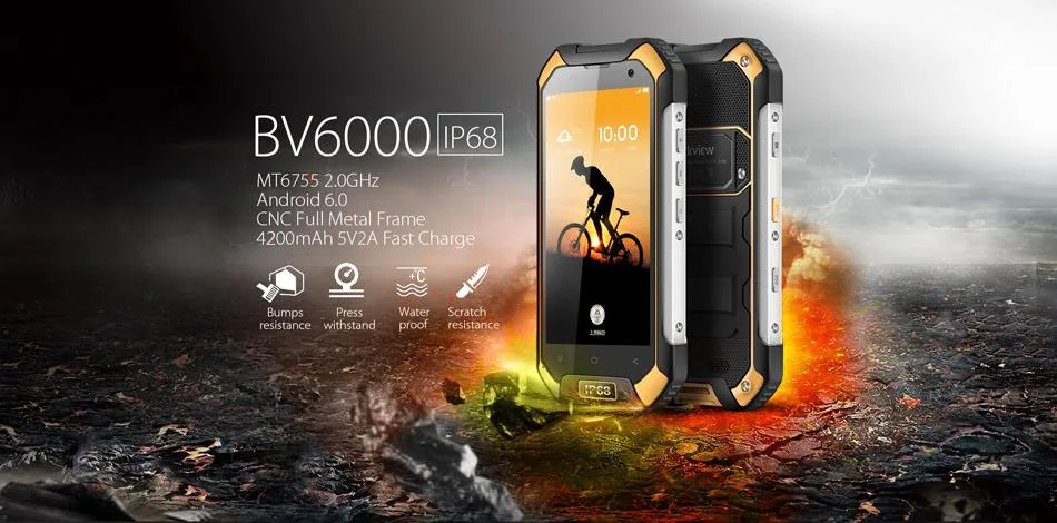 Blackview BV6000 Мобильного Телефона 4 Г Android 6.0 MTK6755 Окта основные 2.0 ГГц 3 ГБ+ 32 ГБ 13MP GPS Глонасс двойной Navi IP68 Водонепроницаемый