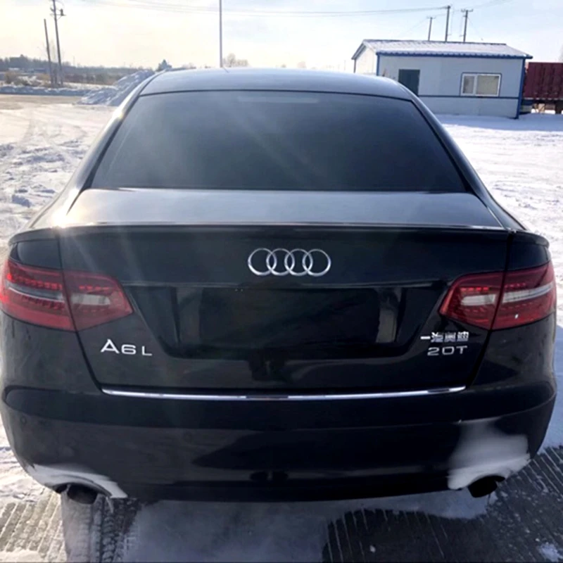 Для Audi A6 C6 2005-2012 задний спойлер 3 шт./компл. PU Материал грунтовка Цвет автомобильное украшение в виде хвостового крыла багажник спойлер для AUDI A6 C6