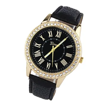 

GEMIXI Women Watches Women Quartz Watches Fashion Geneva Rhinestone Leather Popular Band women's Wrist Watch dropship