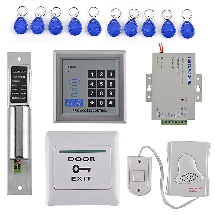 

DIY Full Kit Access Control System With EM Reader +Strike Door Lock + Door Switch For Home/Office