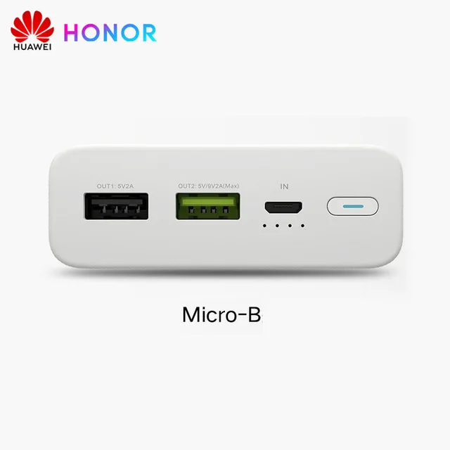 Huawei Honor power Bank 2 20000 мАч макс 18 Вт Двусторонняя Быстрая зарядка версия зарядное устройство для мобильного телефона для Honor 10 V20 Смартфон ноутбук - Цвет: Micro-B lnterface