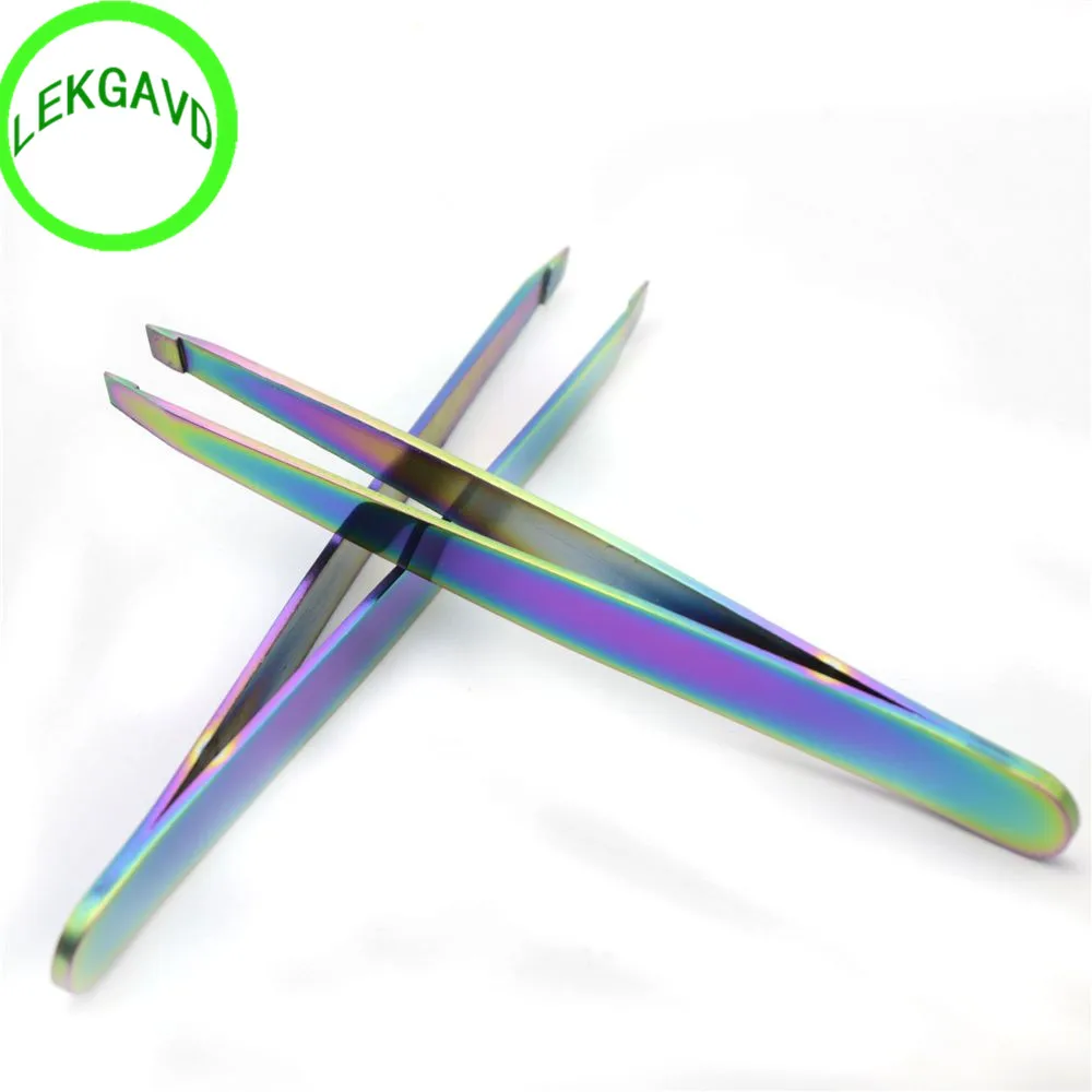 

1PC Angled Slanted Eyebrow Tweezers Stainless Steel Face Hair Removal Eye Brow Trimmer Eyelash Clip Cosmetic Beauty Makeup Tool
