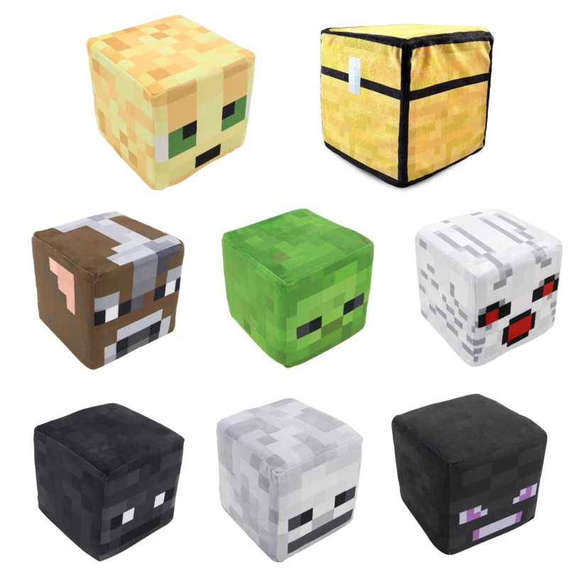 

20cm Plush (Trapped Chest,Steve,Creeper) Square Stuffed Doll Cartoon Game Toys Pillow Children Chair Gift