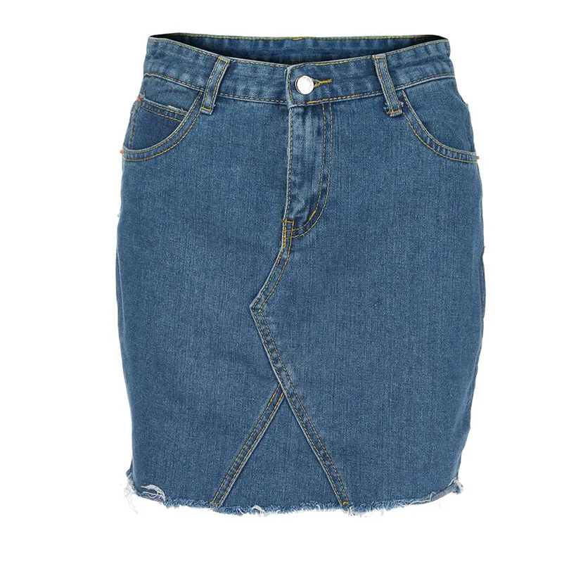 HOT sell Fashion 2018 Summer style Skirt Women's Bodycon Short Jean sexy Skirt Cotton A-Line Denim Distressed Femme Saia A06#N (11)
