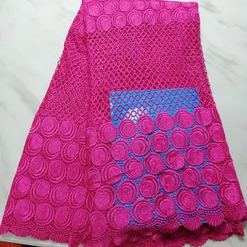 

2019New arrivals 100%High quality African guipure cord lace fabric In White Pink orange for Nigerian Evening Dresses nx33US