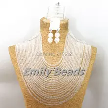 Большой Свадебный Бусины комплект ювелирных изделий Кристалл Бусины в нигерийском стиле свадебный комплект ювелирных изделий модные Paryt ювелирные изделия aej376