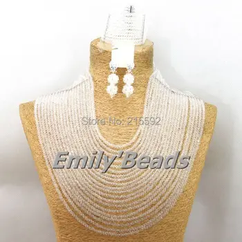 

Big African Wedding Beads Jewelry Set Crystal Beads Nigerian Bridal Jewelry Set 2015 Fashion Paryt Jewelry Free Shipping AEJ376
