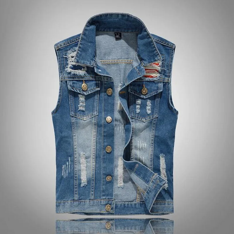 Buy VXO Mens Denim Vest Fashion Men's Motorcycle Jean