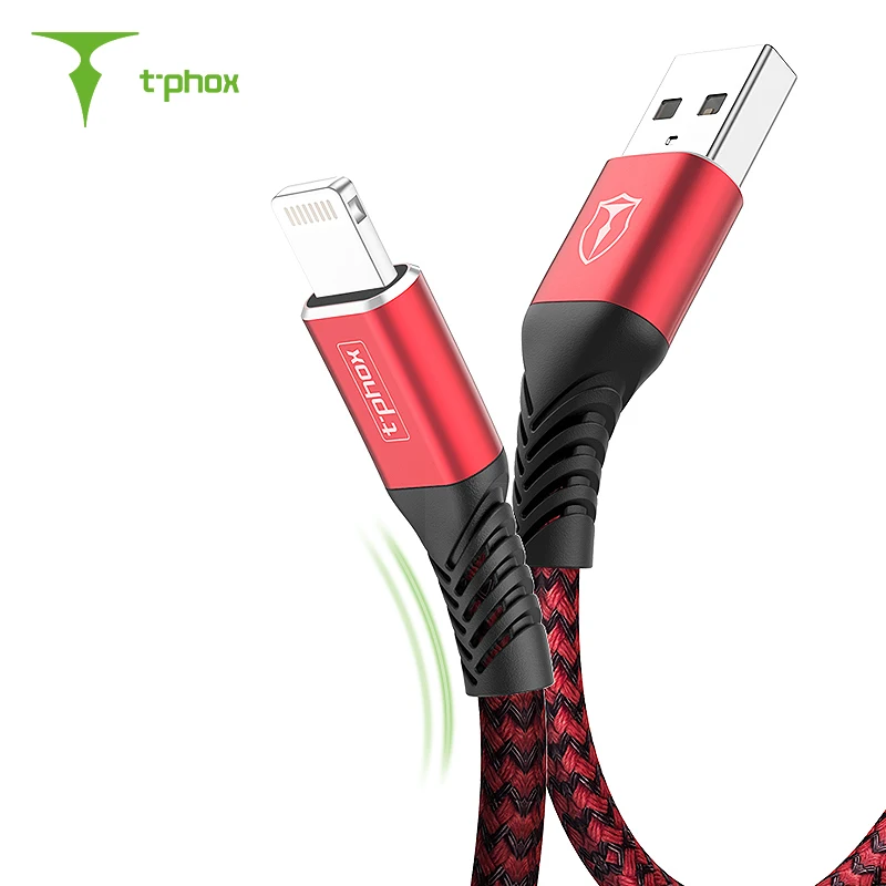 

T-phox USB Cable for iPhone Xs Max Xr X 8 7 6 Plus 6S 5S iPad Mini Fast Charging Cables Mobile Phone Charger Cord Data Cable