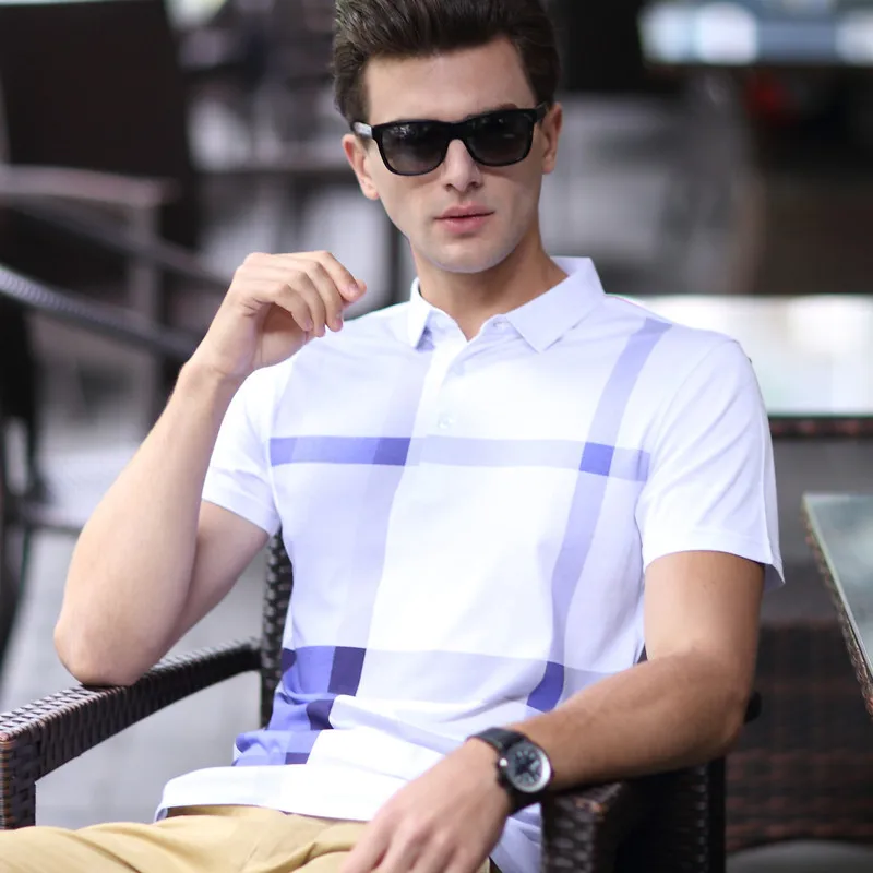 

2018 thin models Men's plaid hit color print
