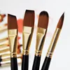 Artist Paint Brush Set 5Pcs High Quality Nylon Hair Wood Black Handle Watercolor Acrylic Oil Brush Painting Art Supplies ► Photo 2/6