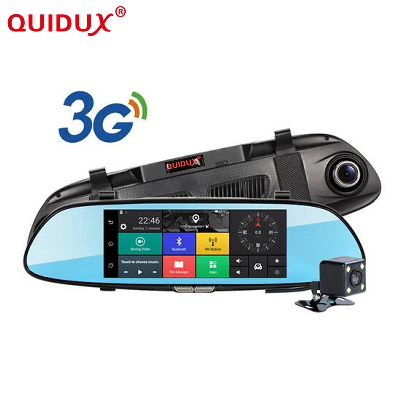 QUIDUX 7 0 inch 3G font b Car b font DVR video mirror Android GPS FHD