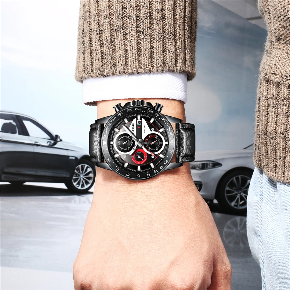 LIGE мужские часы Бизнес Мода Топ люксовый бренд спортивные кварцевые часы мужские повседневные водонепроницаемые часы Relogio Masculino+ коробка