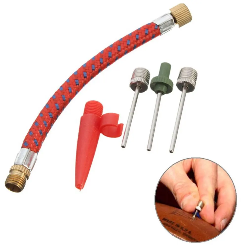 Stainless Steel Red Air Needle Basketball Inflating Valve Connector