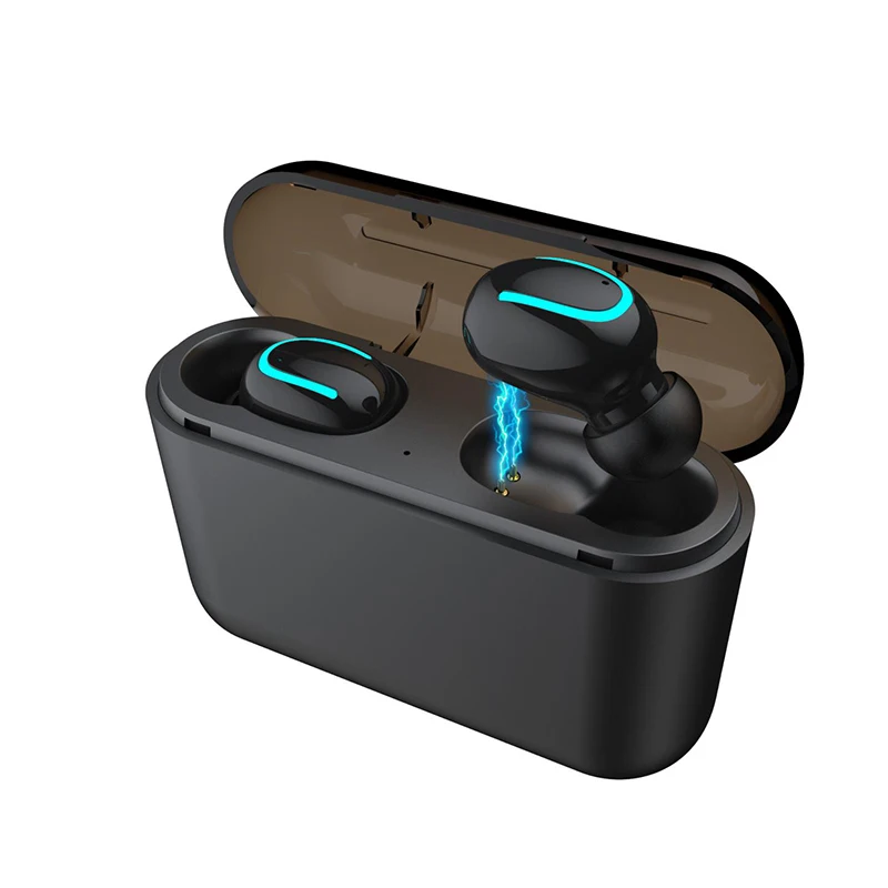 Q32 TWS Bluetooth Earphones Mini Wireless Headset Stereo Deep Bass Earphone with charging box 1500mAh Power bank for phone | Электроника