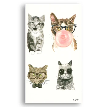 

Waterproof Temporary Stickers Water Transfer fake tattoos Home Decor Wall Stickers Cute Cat Party Favor Women girl Body art
