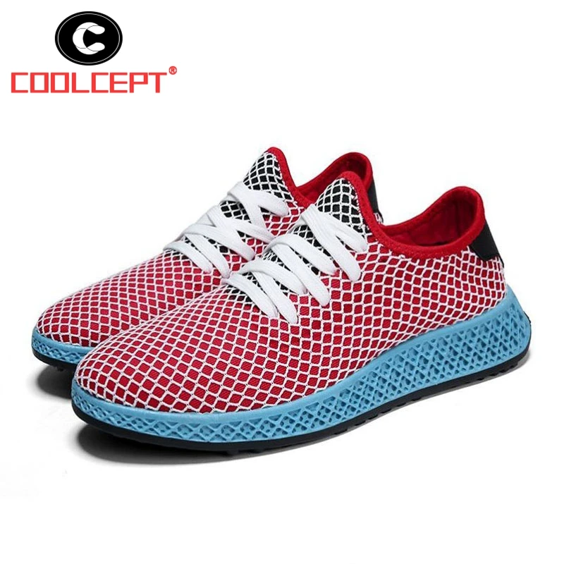 Coolcept 4 Color Men Casual Shoes Round Toe Lace Up Flats Mesh Breathable Daily Leisure Male Footwear Size 39-44 | Обувь