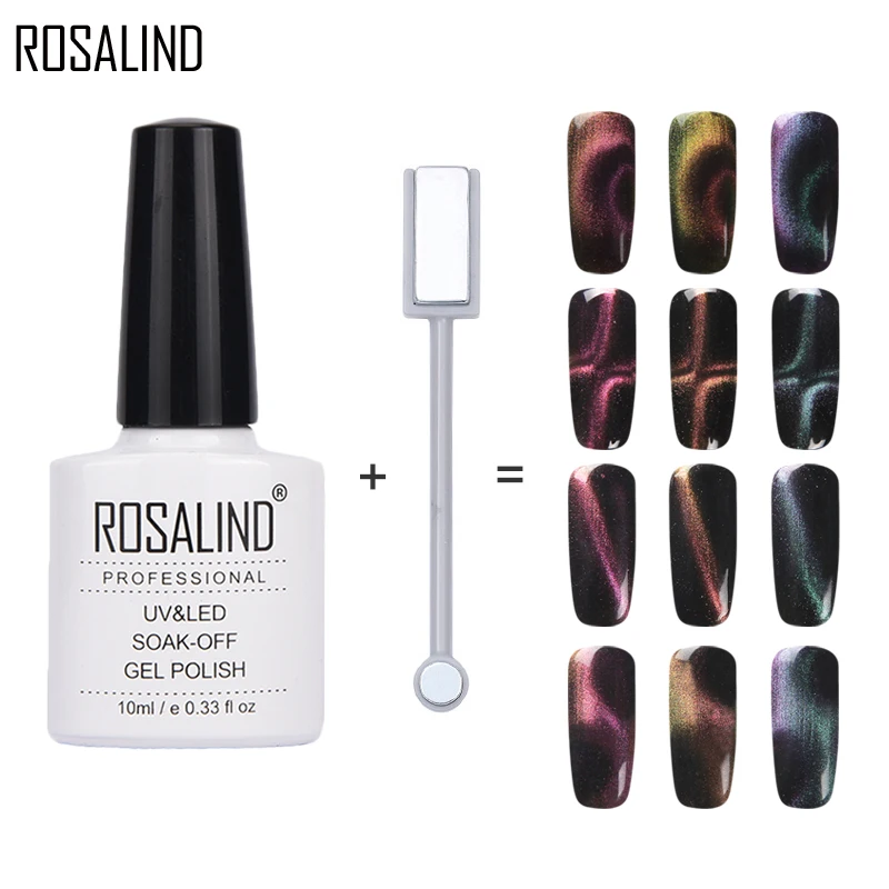 

ROSALIND 10ML Cat Eye Series Nail Polish Gel Varnish Semi Permanent UV LED Gel Lacquer Need Base Top Coat Gel Nail Polish