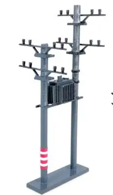 DIY HO 1:87 transformer plastic pole for train railroad scene layout unpainted and unassembled - Цвет: JJ3A