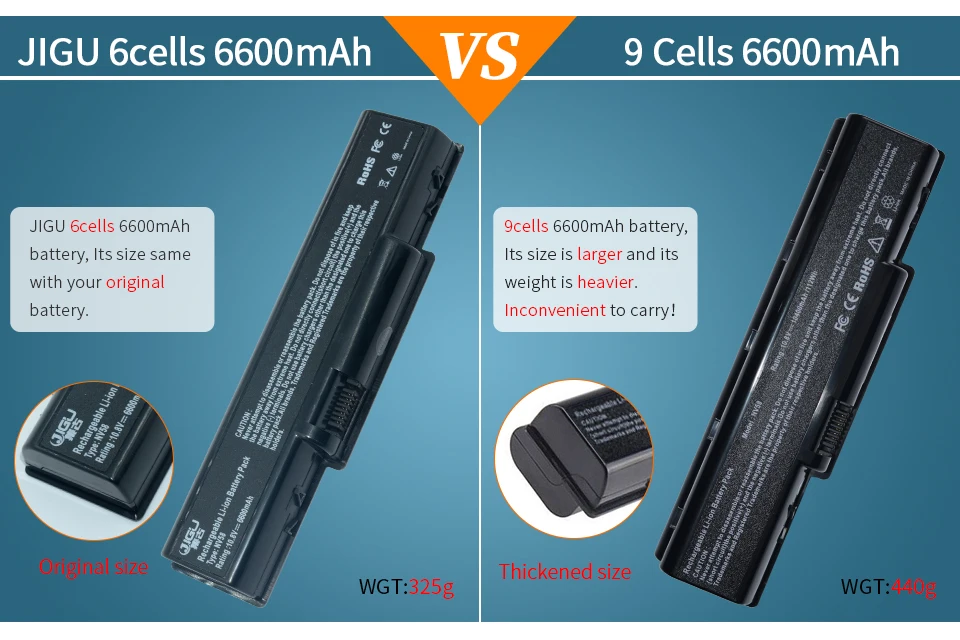 JIGU 6 ячеек ноутбук Батарея BT.00603.076 BT.00605.036 AS09A75 MS2274 BT-00603-076 AS09A73 для acer EMachines D520 D525 E430