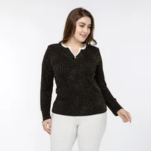 

High quality Big Size T-Shirt 2018 Spring Autumn Women Brown Cotton Plus Size Top Long Sleeve Office Lady Female Clothing 5XL