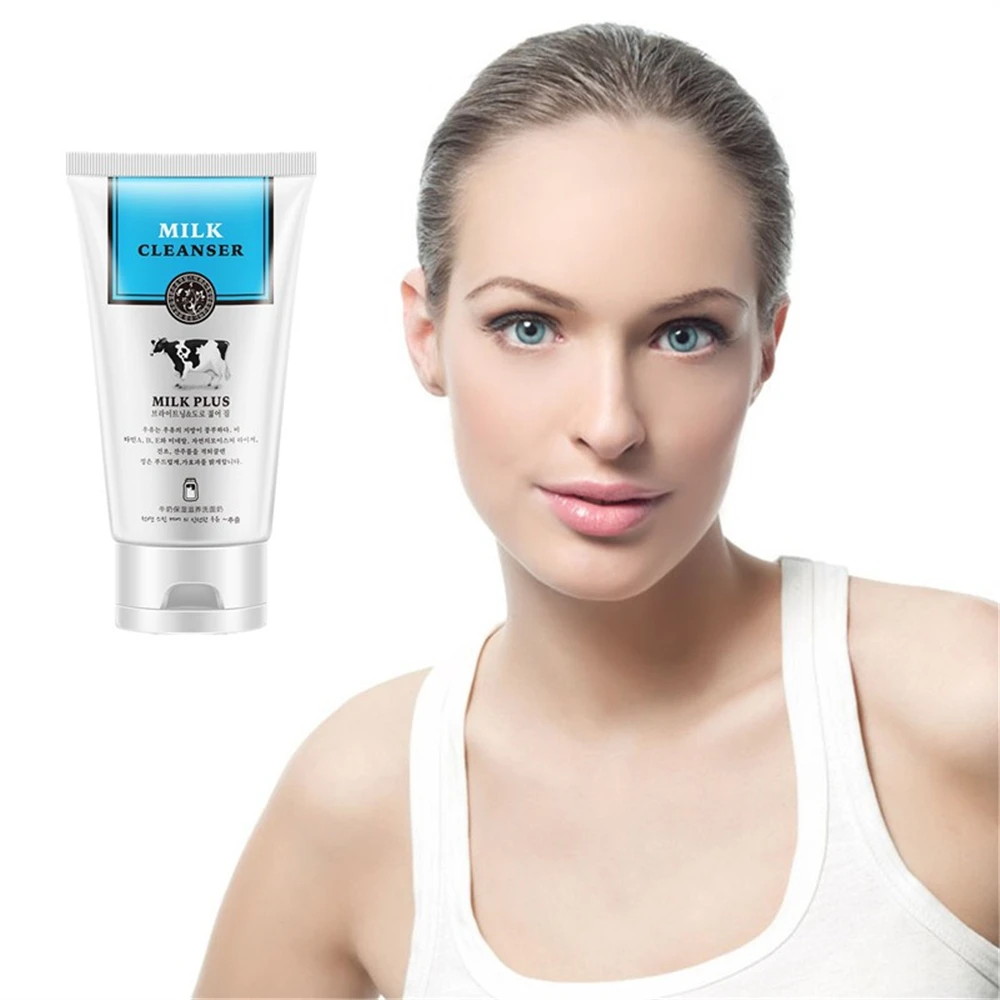 

100g Milk Acne Soothing Refresh Cleanser Deep Cleaning Foam Oil -control Whitening Milk Mildy Wash 1pcs