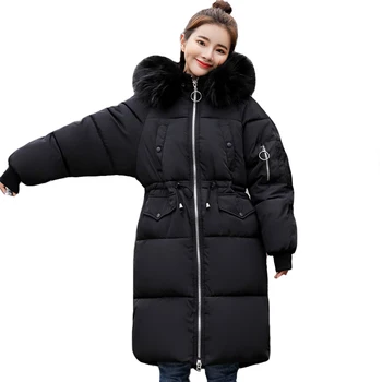 

Warm Thicken Women Winter Long Parka Womens Jackets Hooded With Fur Cotton Padded Outwear Female Coat Coats High Quality 2019
