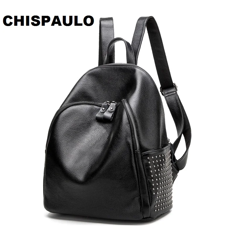 

Luxury Brand Designer High Quality Genuine Leather Kanken Backpack Rivet Women's Backpacks Large Capacity Shoulder Bags N023