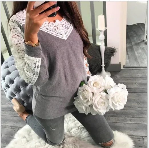

women t-shirts tee top womens t tops fashion tee shirt fashion long sleeve lace autumn winter female tshirt2