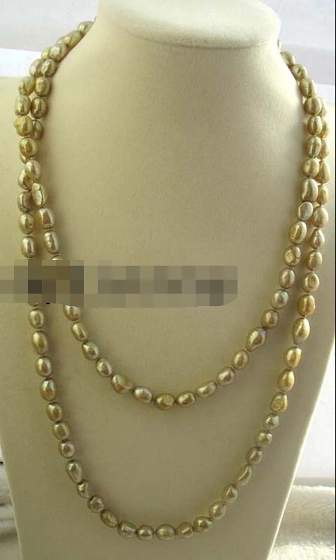 

N freshwater pearl champagne baroque necklace 45" Discount AAA