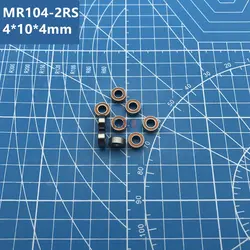 Бесплатная доставка высокого качества 10 шт MR104-2RS (оранжевый запечатанный) 4*10*4 мм миниатюрный радиальный шарикоподшипник L-1040-2RS MR104RS MR104