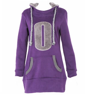 Jinsen Aite плюс размер 4XL Осень и зима женские пуловеры толстовки Толстая теплая длинная флисовая толстовка Moleton Feminino JS396 - Цвет: Фиолетовый