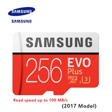 New Product Original SAMSUNG EVO Memory Card Micro SD TF Card 256GB Class10 U3 4K HD Read speed up to 100 MB/s (2017 Model)
