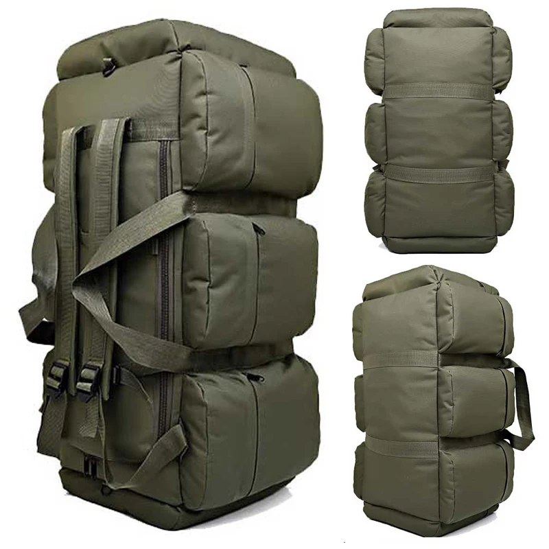 Hot Top Quality 90l Large Capacity Outdoor Military Travel Bags Hot Top Quality 90l Large Capacity Outdoor Military Travel Bags Oxford Canvas Backpack Camouflage Duffel Bag Waterproof In Climbing From