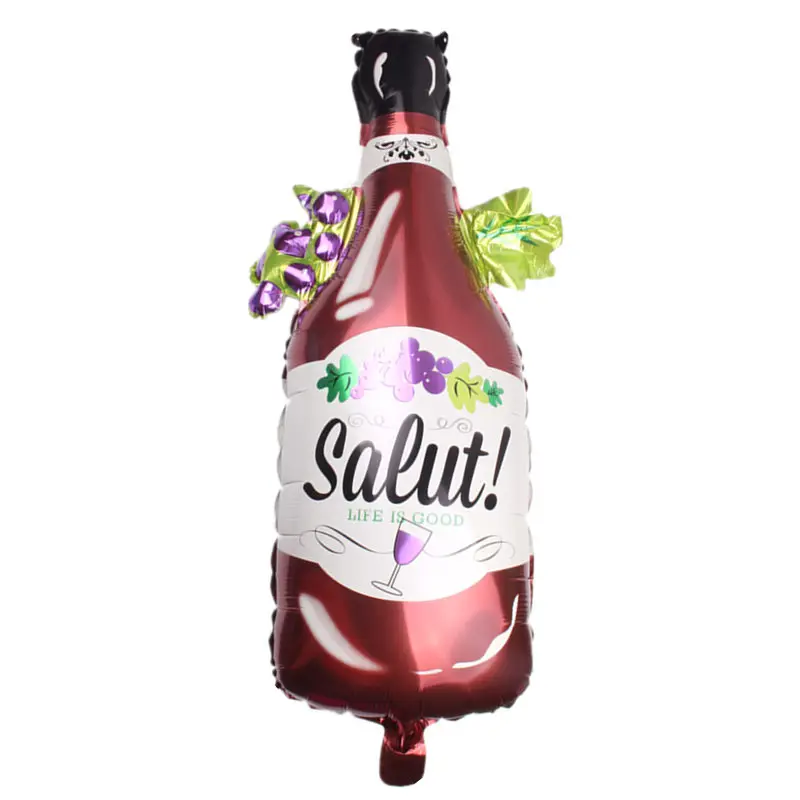 TSZWJ U 058 New Red Wine Bottle Shaped Aluminum Balloon Bar Atmosphere