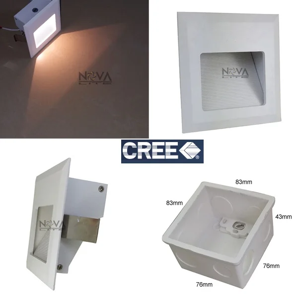 4pcs Ac100 To Ac240v Pvc Wall Box Concrete Recessed Lighting 4pcs Ac100 To Ac240v Pvc Wall Box Concrete Recessed Lighting White Square Led Foot Lamp