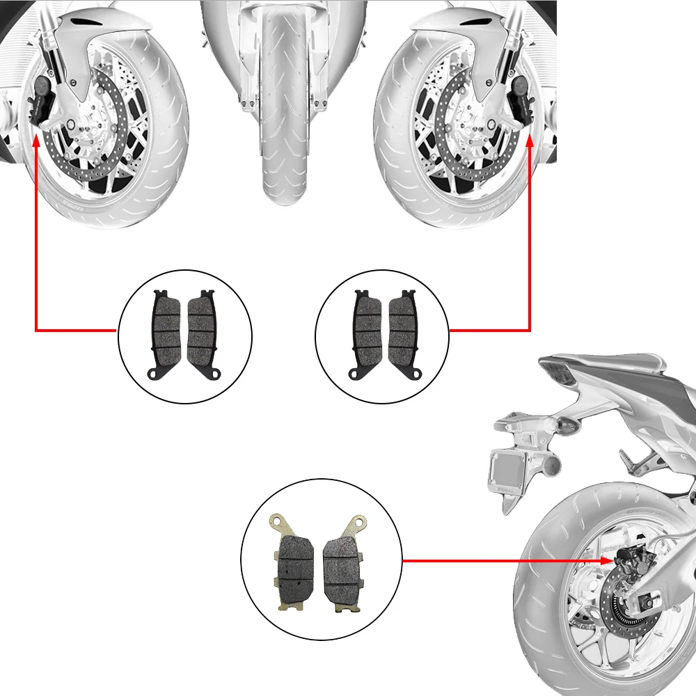 Sclmotos 3 пары полуметаллических тормозных колодок для мотоцикла Honda CBF600 CBF 600 2004 2013