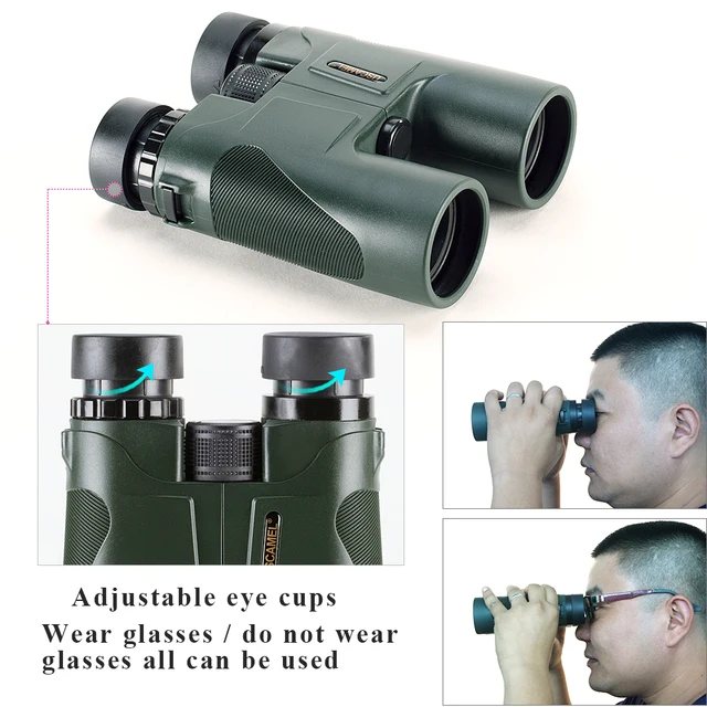 USCAMEL Military HD 10×42 Binoculars Professional Hunting Telescope Zoom High Quality Vision No Infrared Eyepiece Army Green