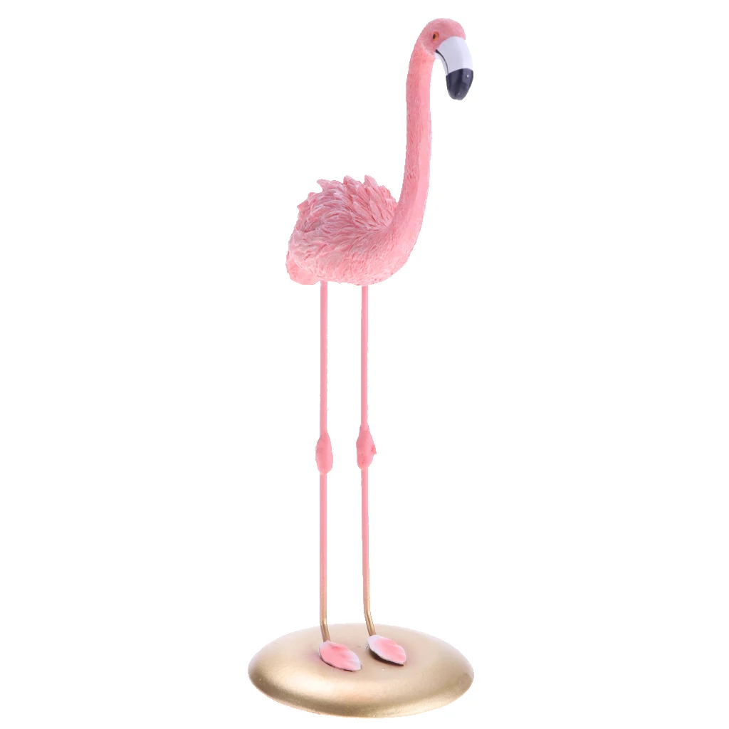 Розовая Смола животное птицы фламинго Статуэтка орнамент миниатюры украшение для стола домашний центр