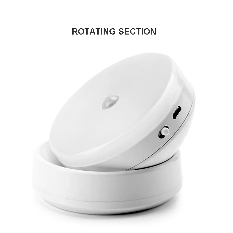 LED ليلة ضوء 360 درجة الدورية البير محس حركة مصباح 6 المصابيح الإضاءة ل خزانة دولاب خزانة المطبخ ليلة ضوء LED ليلة ضوء 360 درجة الدورية البير محس حركة مصباح 6 المصابيح الإضاءة ل خزانة دولاب خزانة المطبخ ليلة ضوء