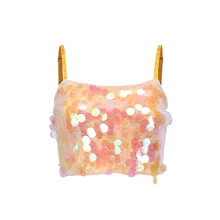 Блестками пикантные Для женщин топы без бретелек для дам в готическом стиле летняя майка с Брюссельская бриллиант короткий модный топ коллокации размеры s m l xl