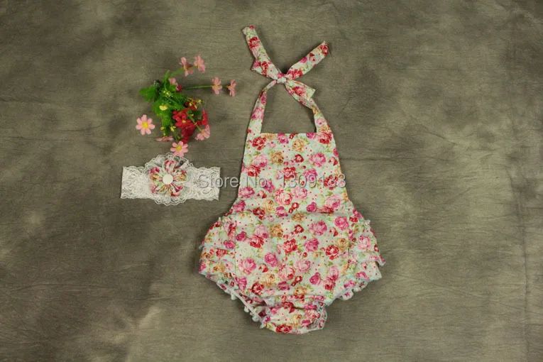

Begonia flowers Baby Girl Bodysuit and Headband,Romper Headband Soft Coral Vintage Floral Print Summer Set Spring Baby Romper