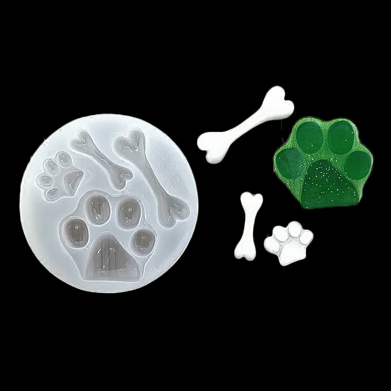 Dog Bone Paw Epoxy Clear Silicone Resin Liquid Mold Pendant Casting