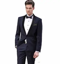 (Куртки + брюки) для мужчин костюмы приталенный смокинг, брендовый и модный свадебное платье пиджак Новое поступление работа мужской